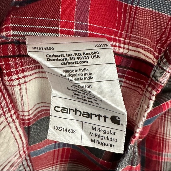 CARHARTT Relaxed Fit Plaid Long Sleeve Button Down Shirt - Picture 7 of 9